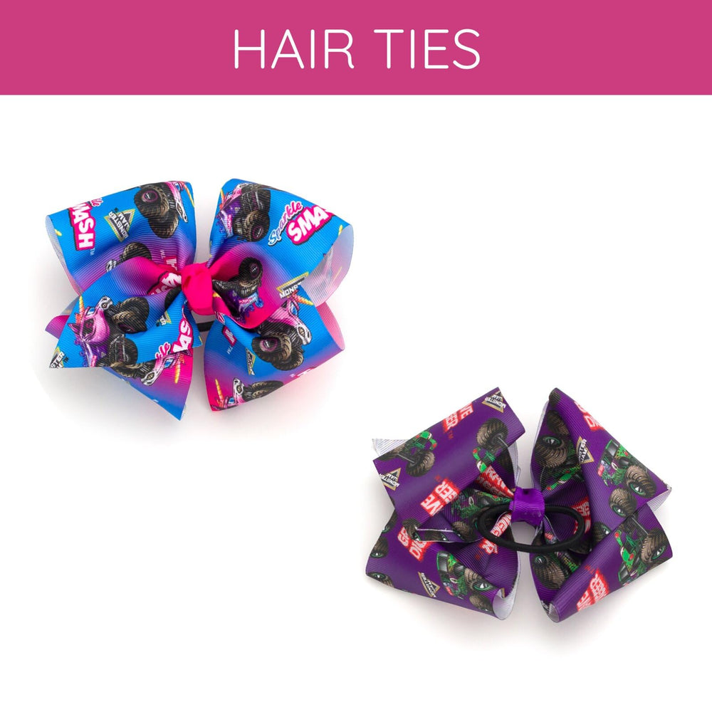 Monster Jam Sparkle Smash ribbon texture close-up showing soft gentle fabric