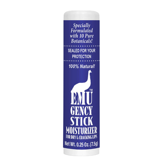 Montana Emu Ranch front stick view showing compact travel-friendly size and easy application