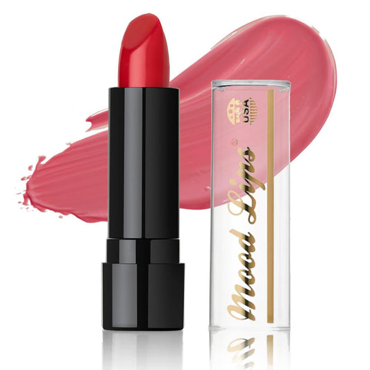 Mood Lips red front packaging showing product and brand for standout color
