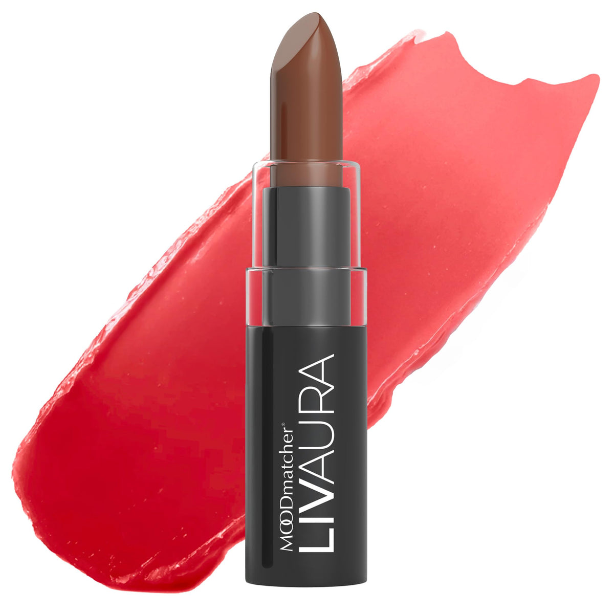 MOODmatcher front packaging showing brown lipstick and brand clarity