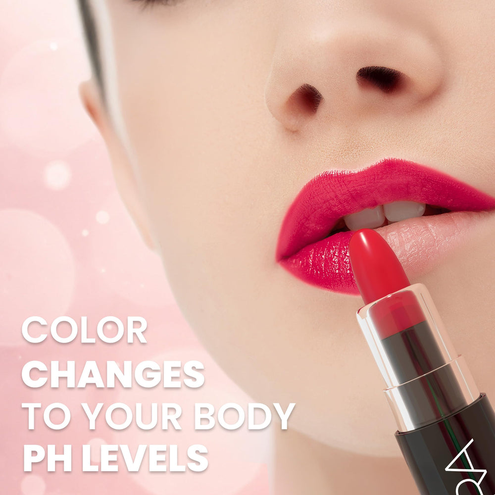 MOODmatcher cap off with lipstick bullet visible, easy-apply design benefit