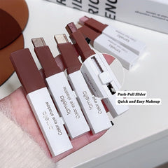 MooGlamor swatch on eyelid showing blended two-color shimmer and seamless wear