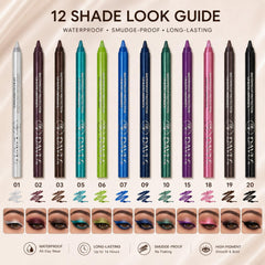 MooGlamor open set arranged to display all 12 shades for creative makeup options benefit variety