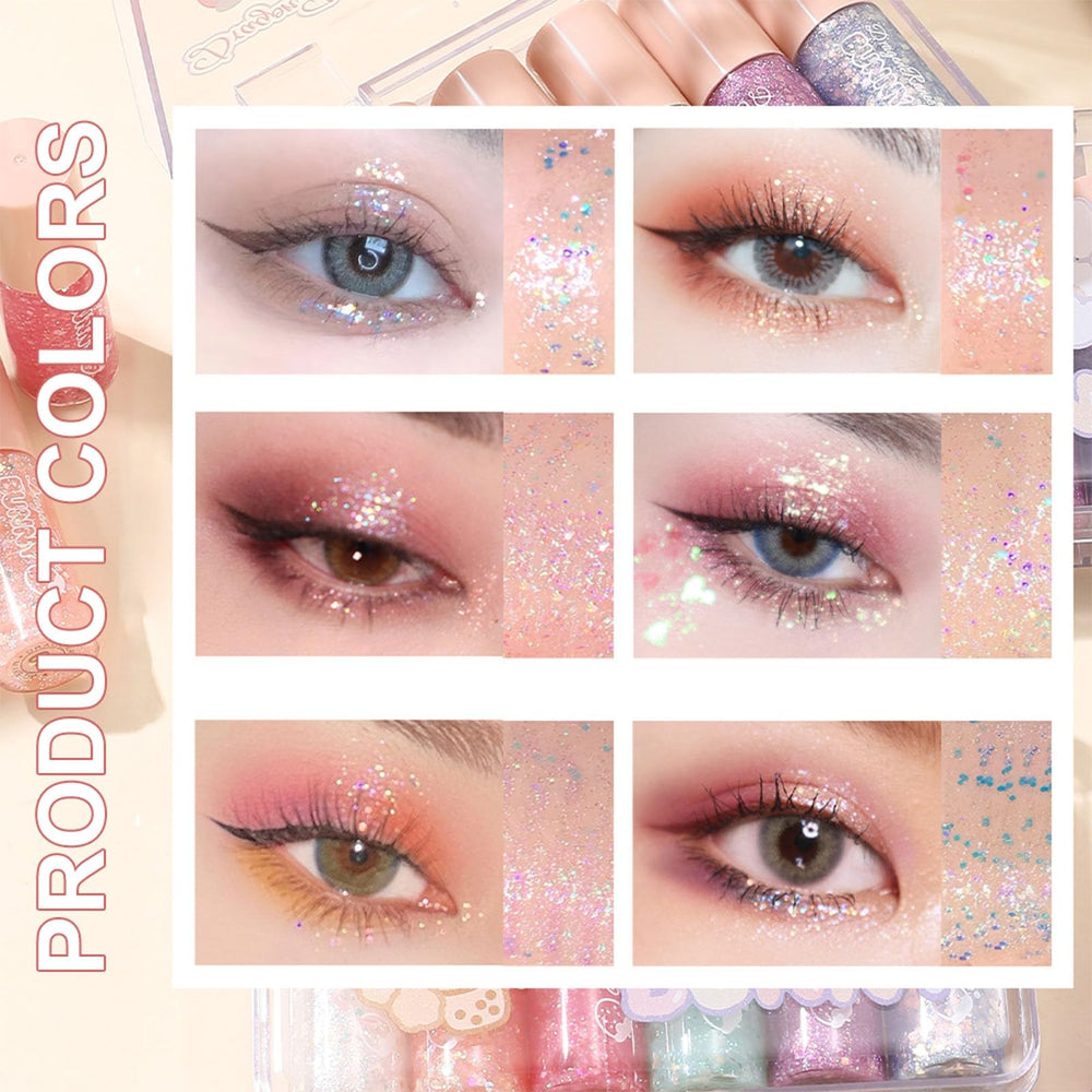 MooGlamor being applied at a party-ready makeup station for high-shine festive looks