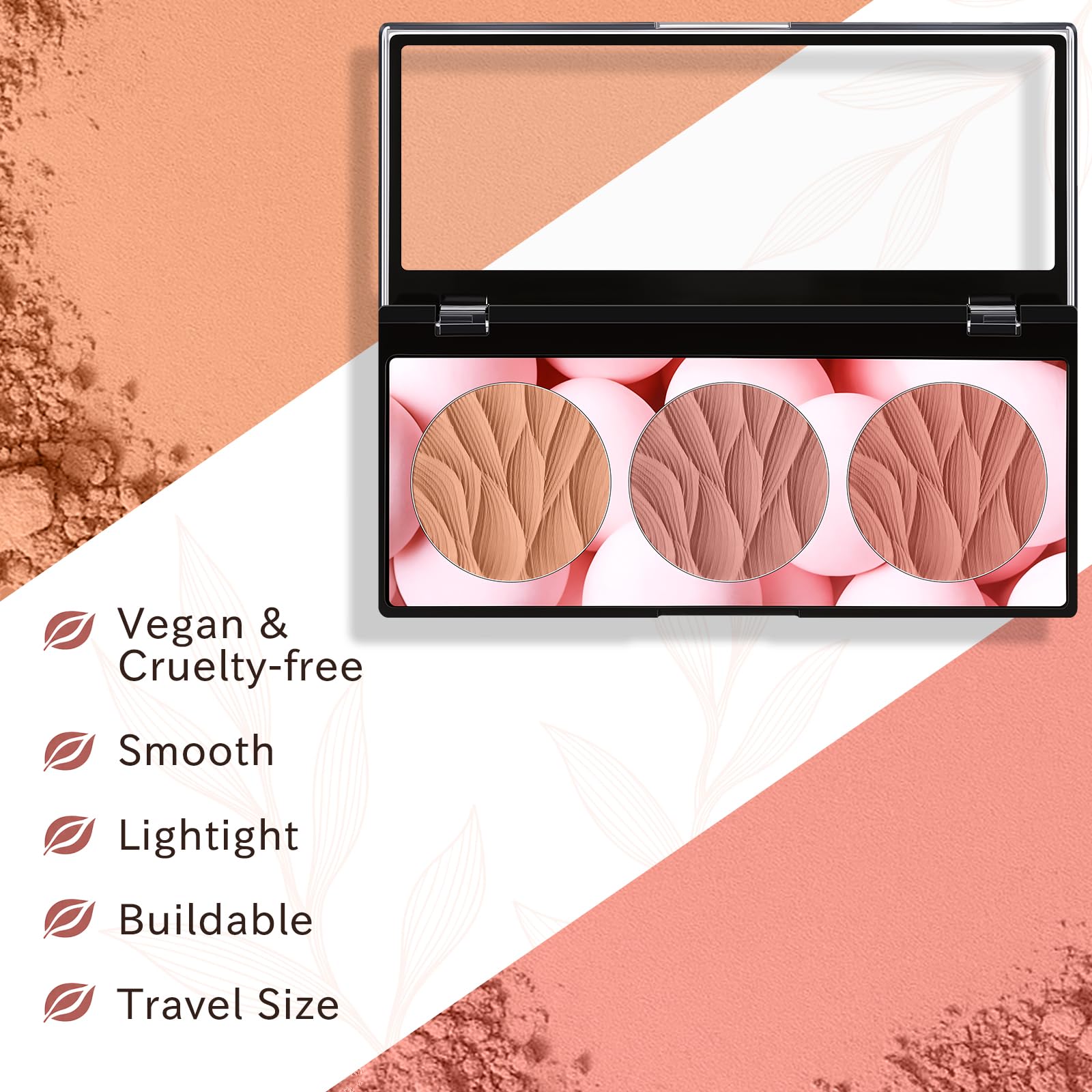 MOOMARTO applied on cheeks demonstrating natural, buildable rosy finish