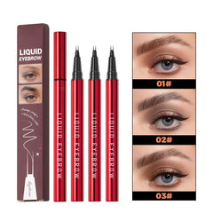 MOOMARTO double‑ended tool showing spoolie brush that blends product for seamless brows
