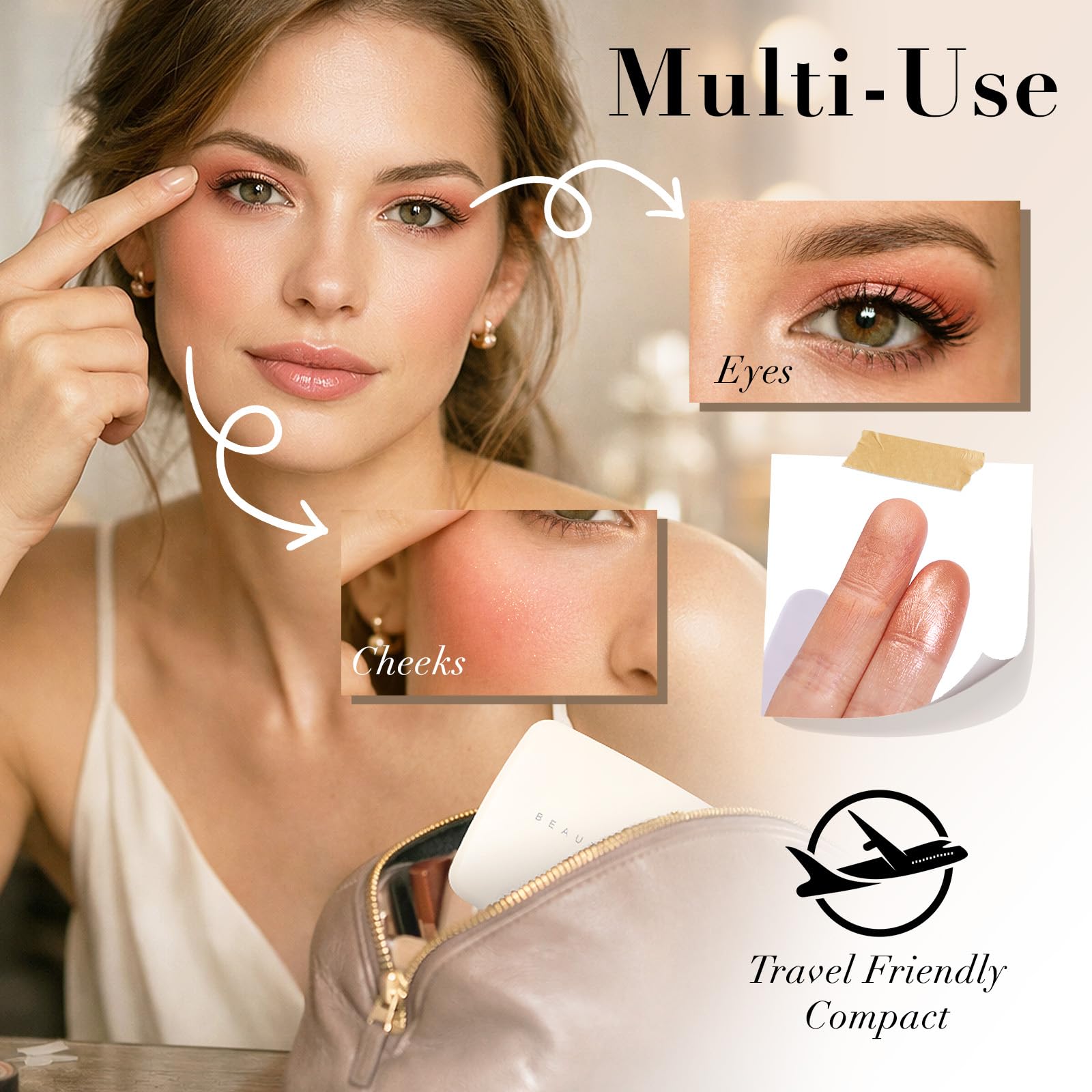 MOOMARTO palette inside a makeup bag showing portability and quick touch-up benefit