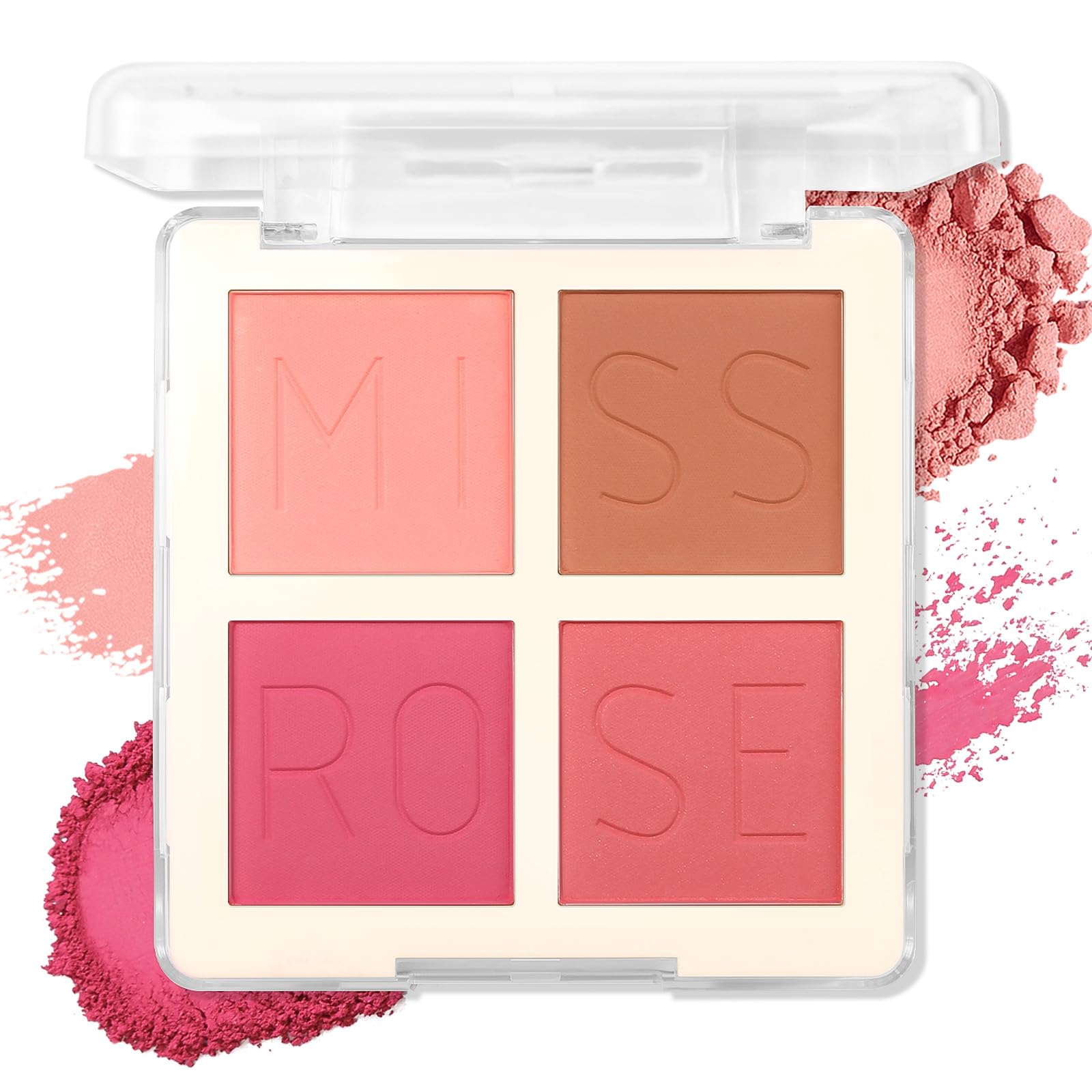 MOOMARTO palette front view showing four matte shades with customizable color benefits