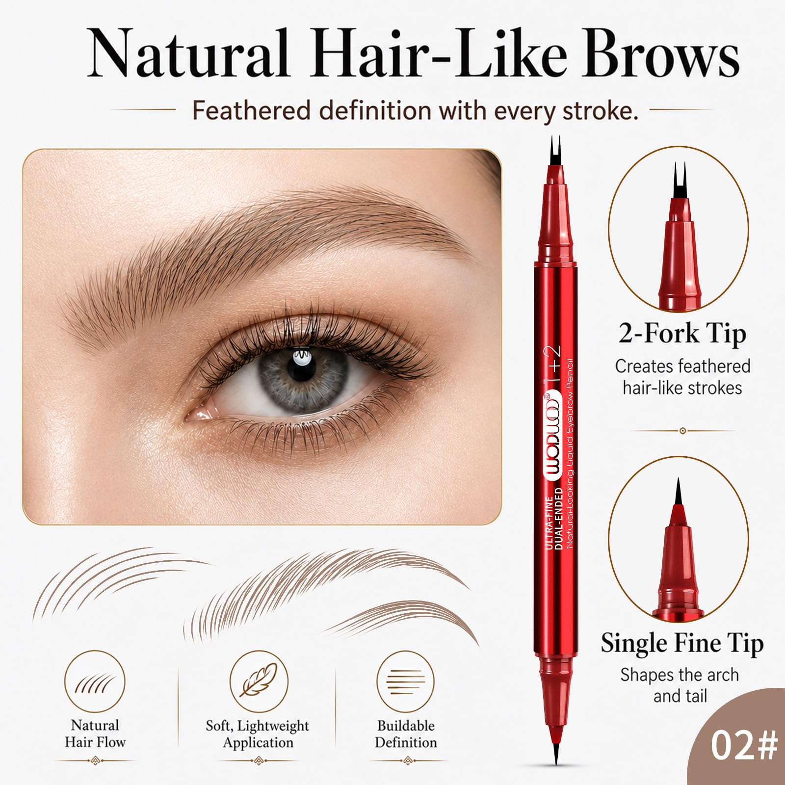 MOOMARTO precise brush-tip detail helps outline arch and blend seamlessly