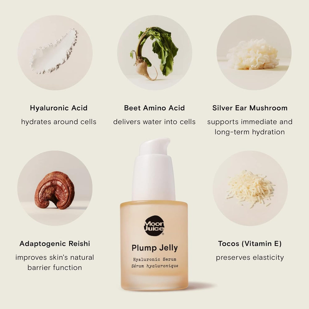 Moon Juice gel texture close-up highlighting lightweight hydrating formula