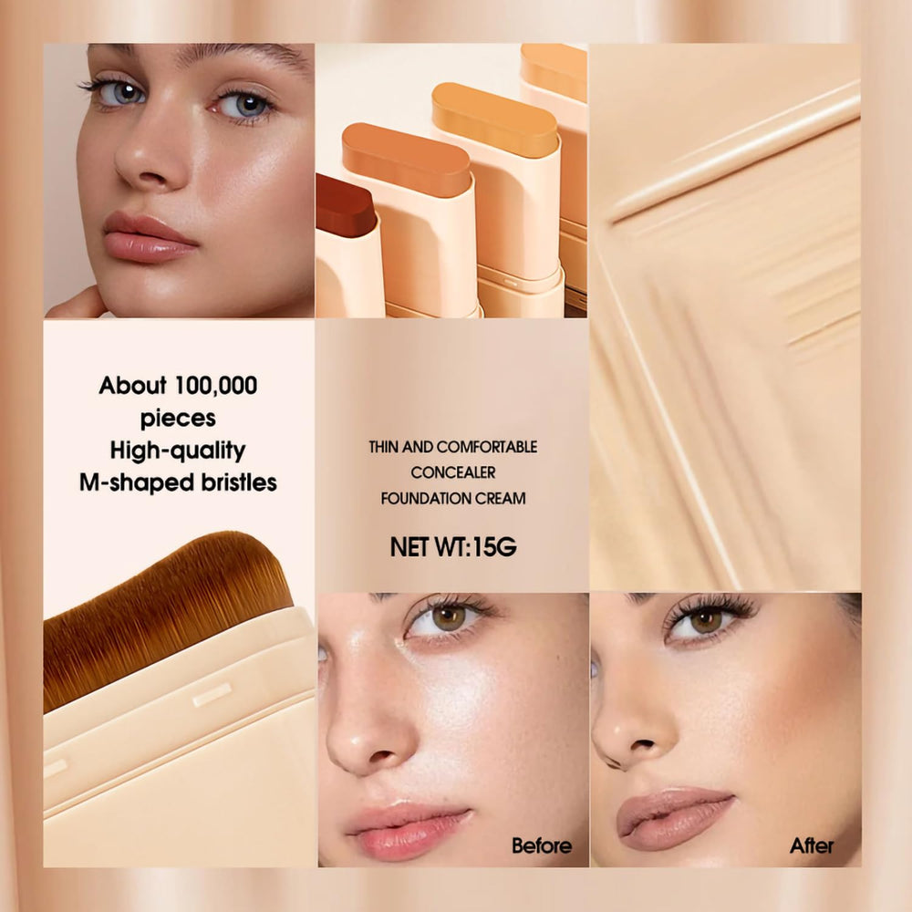 MOONGAZE brush applicator detail showing precision blending for seamless coverage benefit