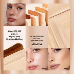 MOONGAZE brush applicator detail showing precision blending for seamless coverage benefit