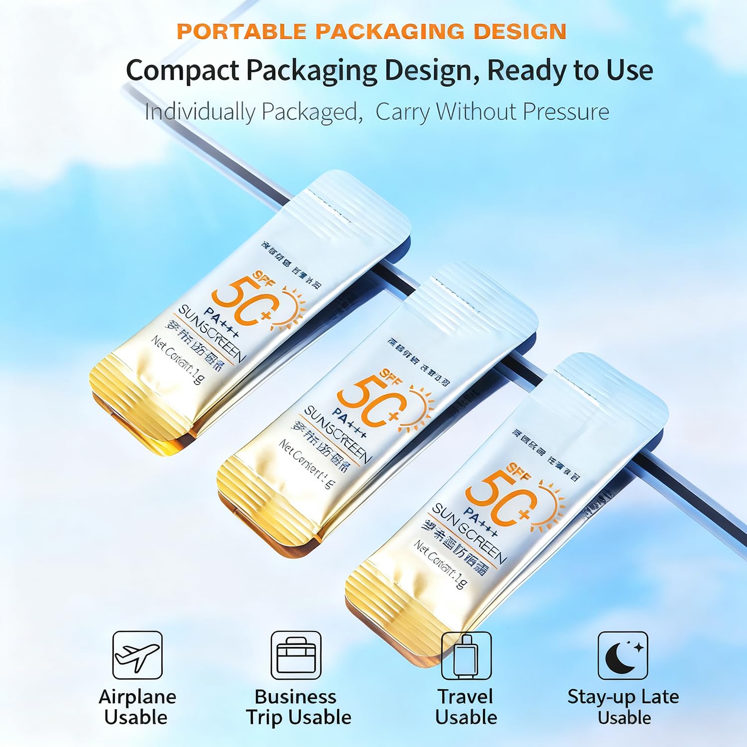 MOONGAZE packet held in hand showing compact size for travel ease