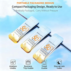 MOONGAZE packet held in hand showing compact size for travel ease