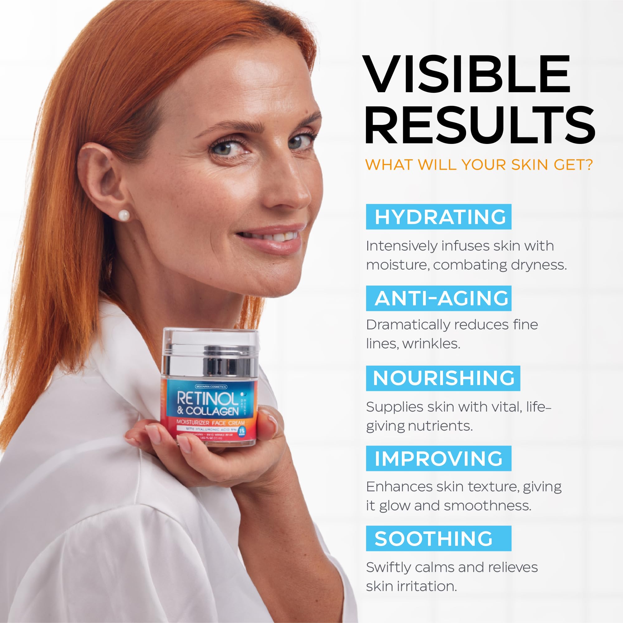 MOONRIN COSMETICS dispensing a pea-sized amount to control dosing and reduce waste