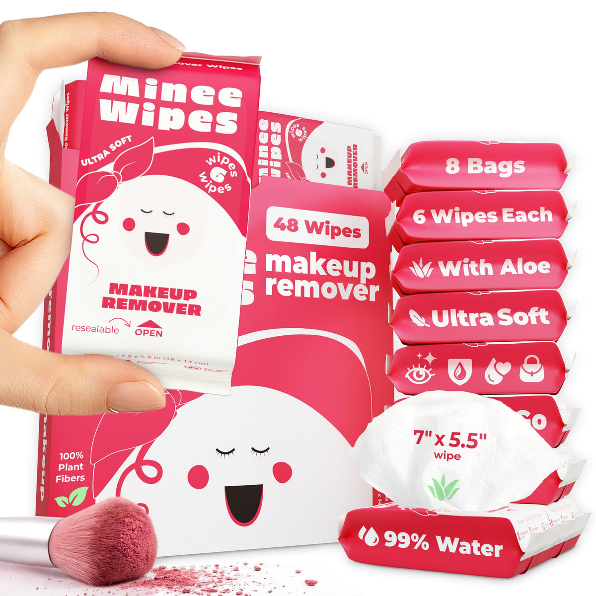 MOONIES front packaging showing compact travel wipes and aloe benefit