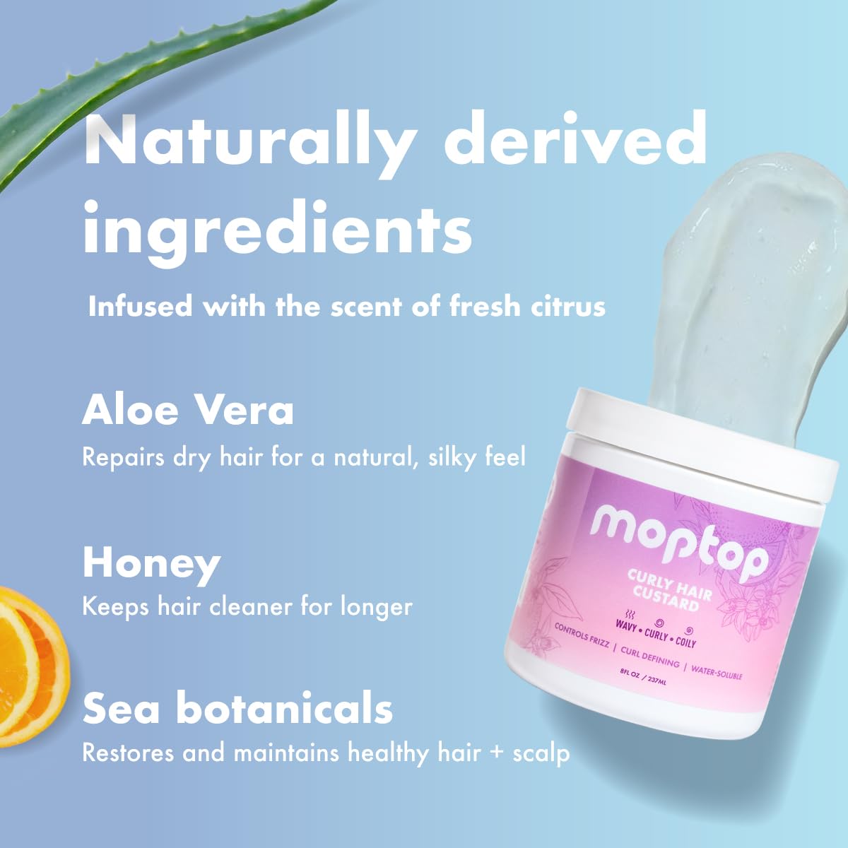 Applying MopTop custard to wet hair for even curl activation and hydration