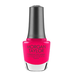 Morgan Taylor front bottle showing bright pink color and glossy salon finish