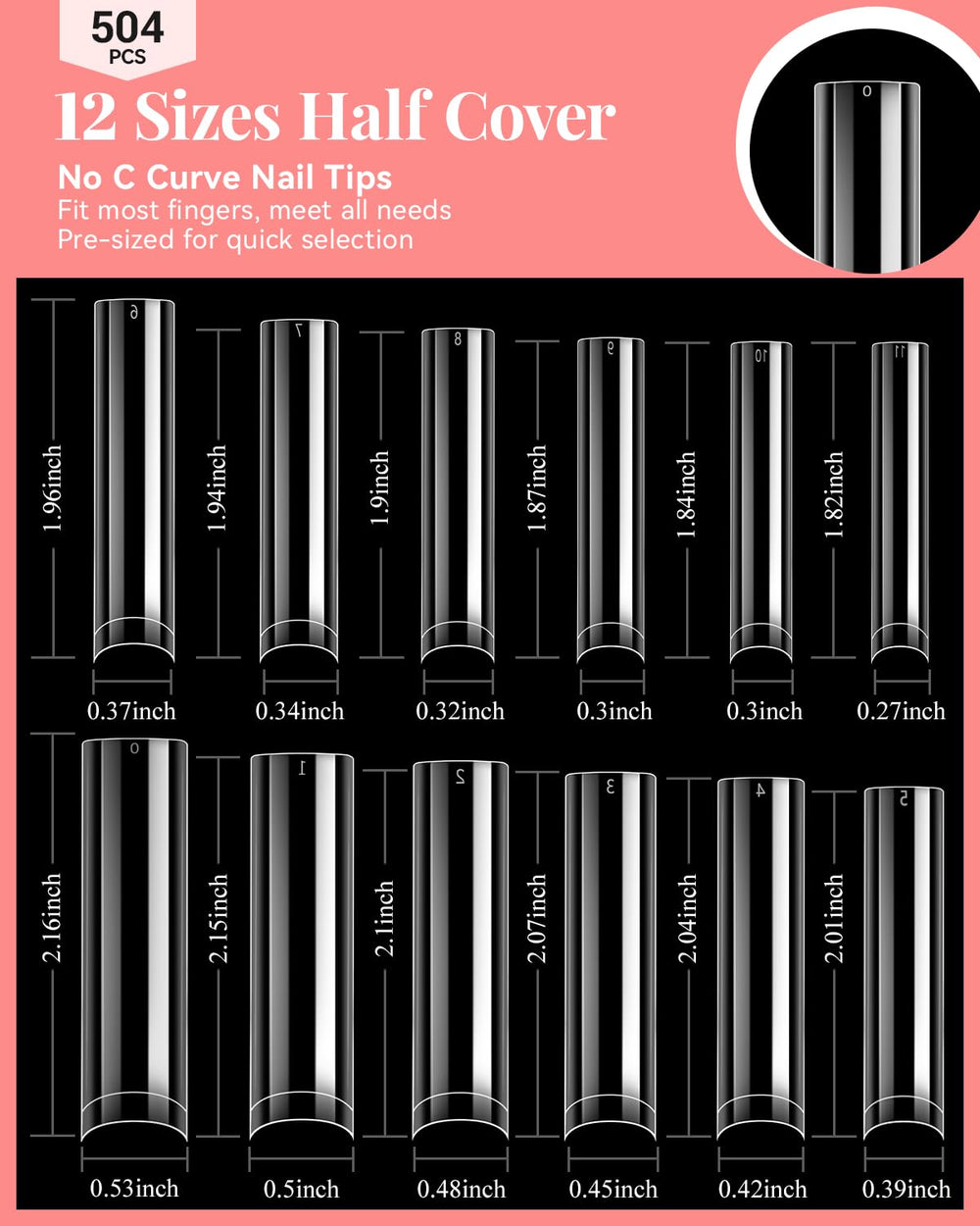 MORGLES clear 3XL tips close-up displaying smooth finish and durability