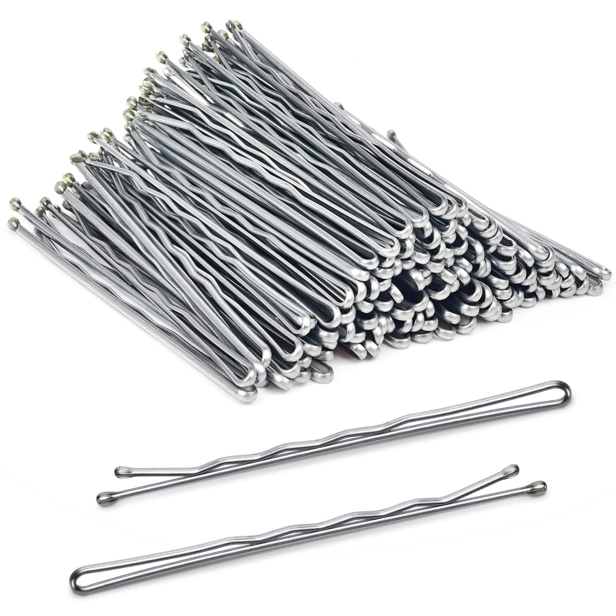 MORGLES front packaging showing 120 silver jumbo bobby pins and box, organized