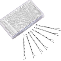 MORGLES front packaging showing 240 silver bobby pins and box for organized storage