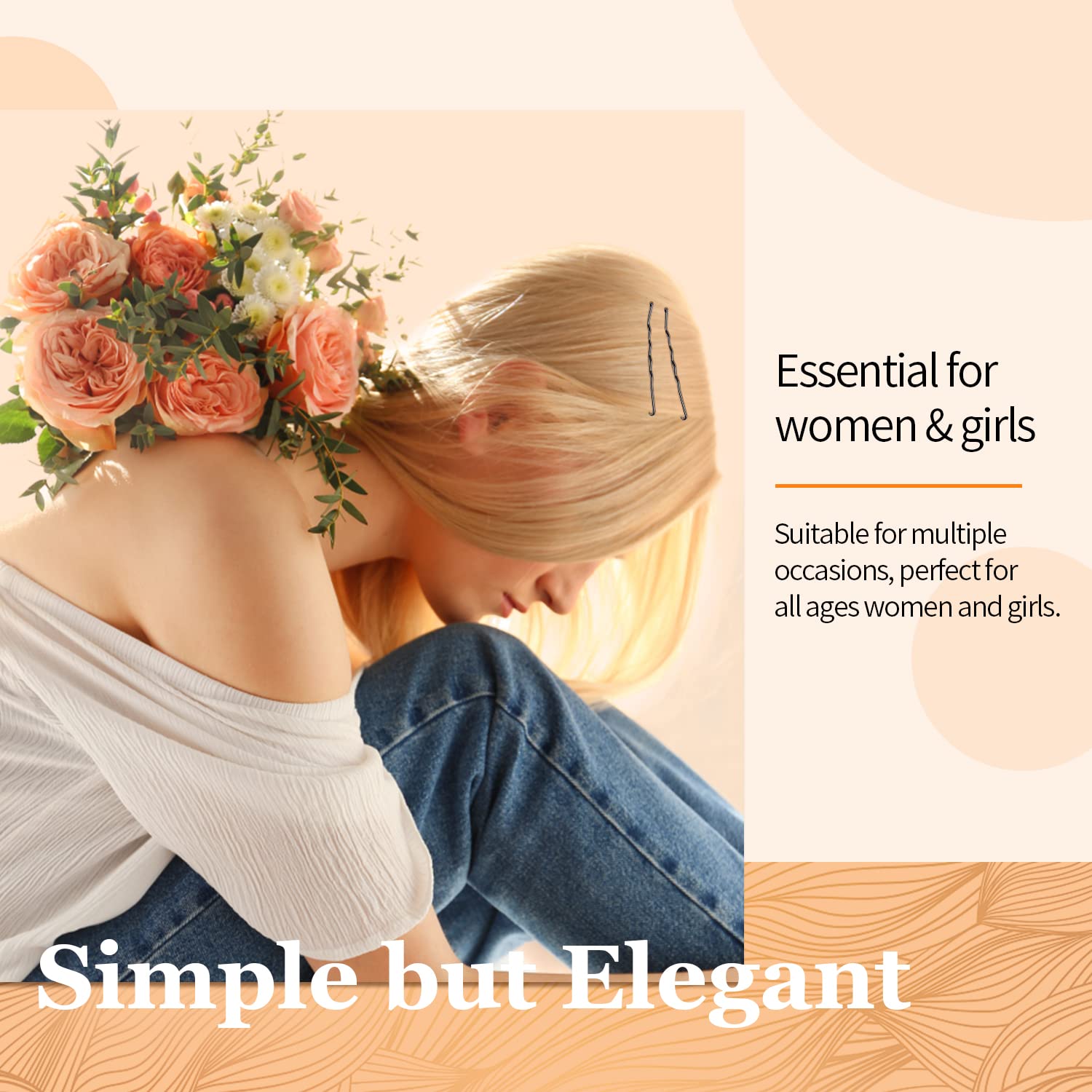MORGLES jumbo pin holding a thick updo for long-lasting style support