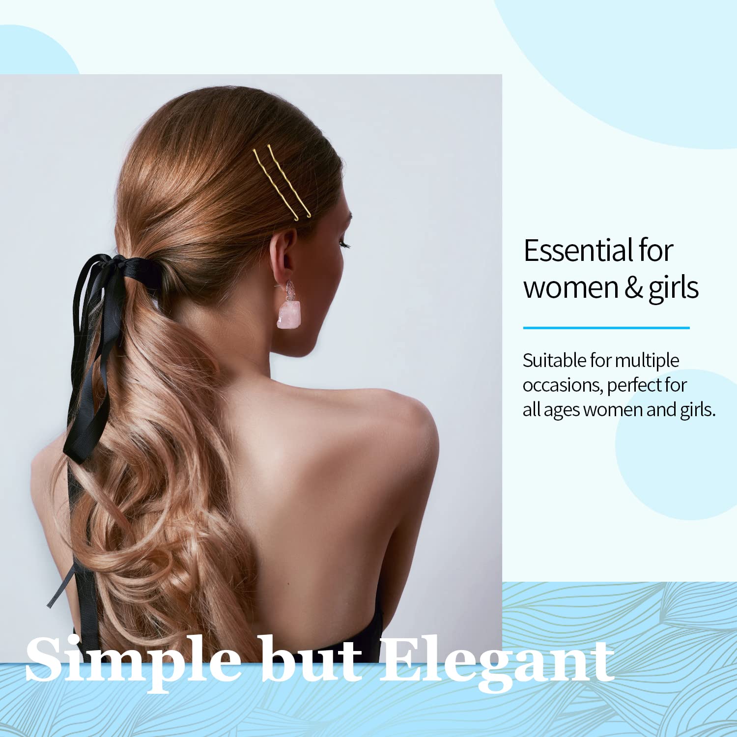 MORGLES pins securing a full bun for comfortable, long-lasting hold