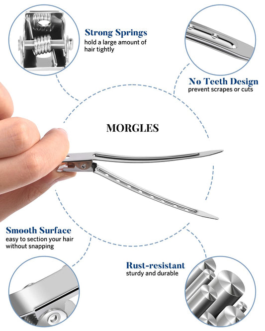 MORGLES close-up of large metal clip showing smooth finish and secure hold