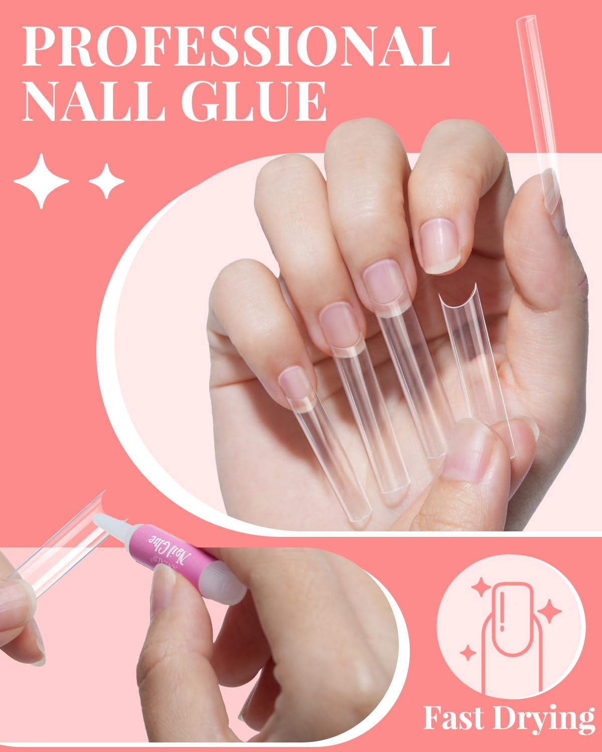 MORGLES dramatic manicure lifestyle shot highlighting finished long nails
