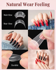 MORGLES included clippers, five glues, files, scraper and cuticle knife for complete prep