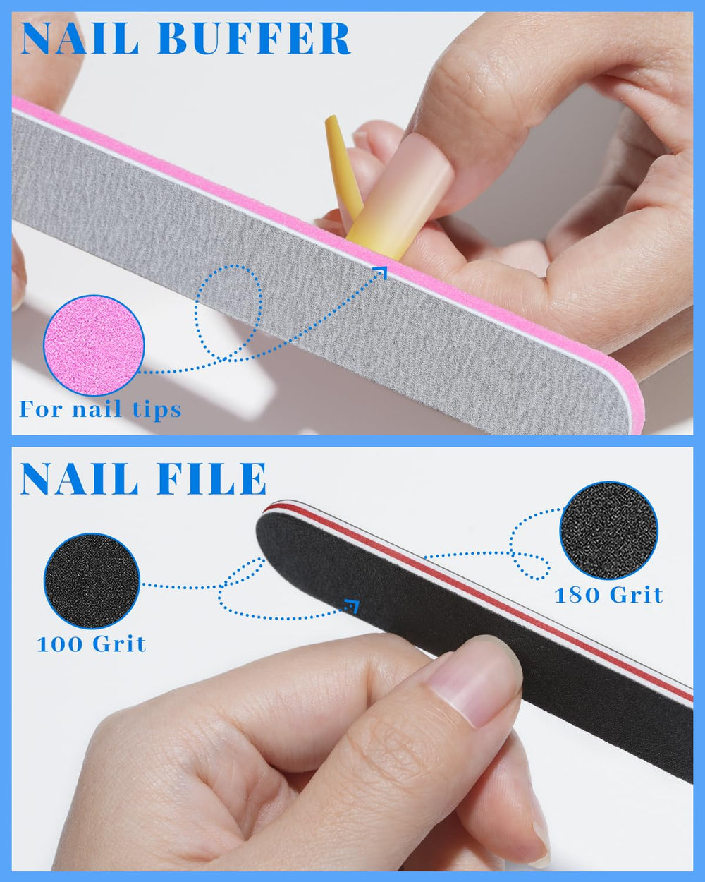 MORGLES included tools laid out showing clipper files glue and scraper for complete prep