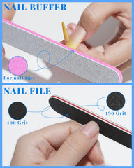 MORGLES included tools laid out showing clipper files glue and scraper for complete prep
