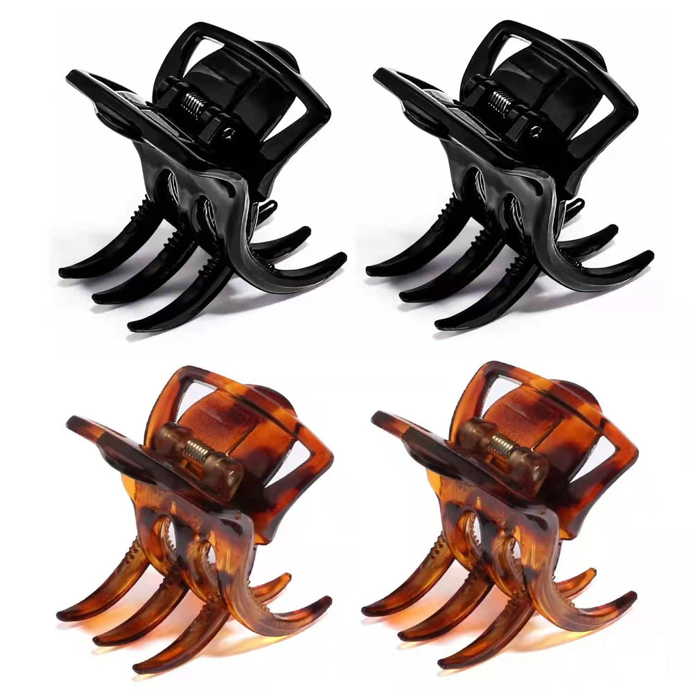 Morhom front view of four clips showing neutral colors and compact design for styling