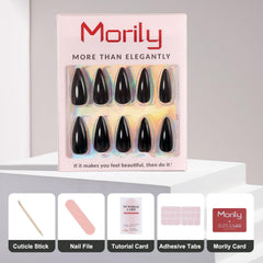 morily accessory kit with adhesive stickers, mini file and wooden stick for easy application