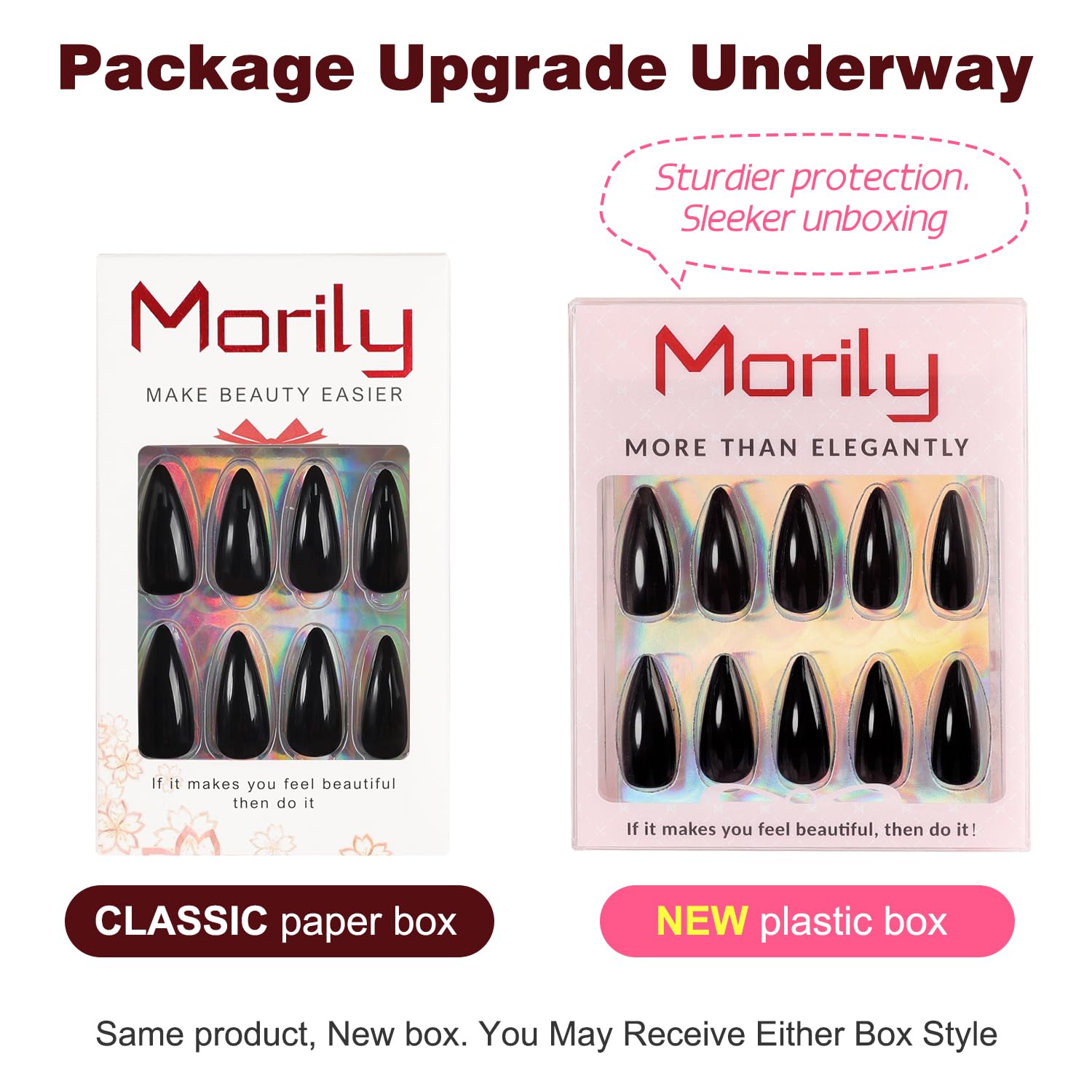 morily lifestyle image with black nails styled for an evening look and outfit coordination
