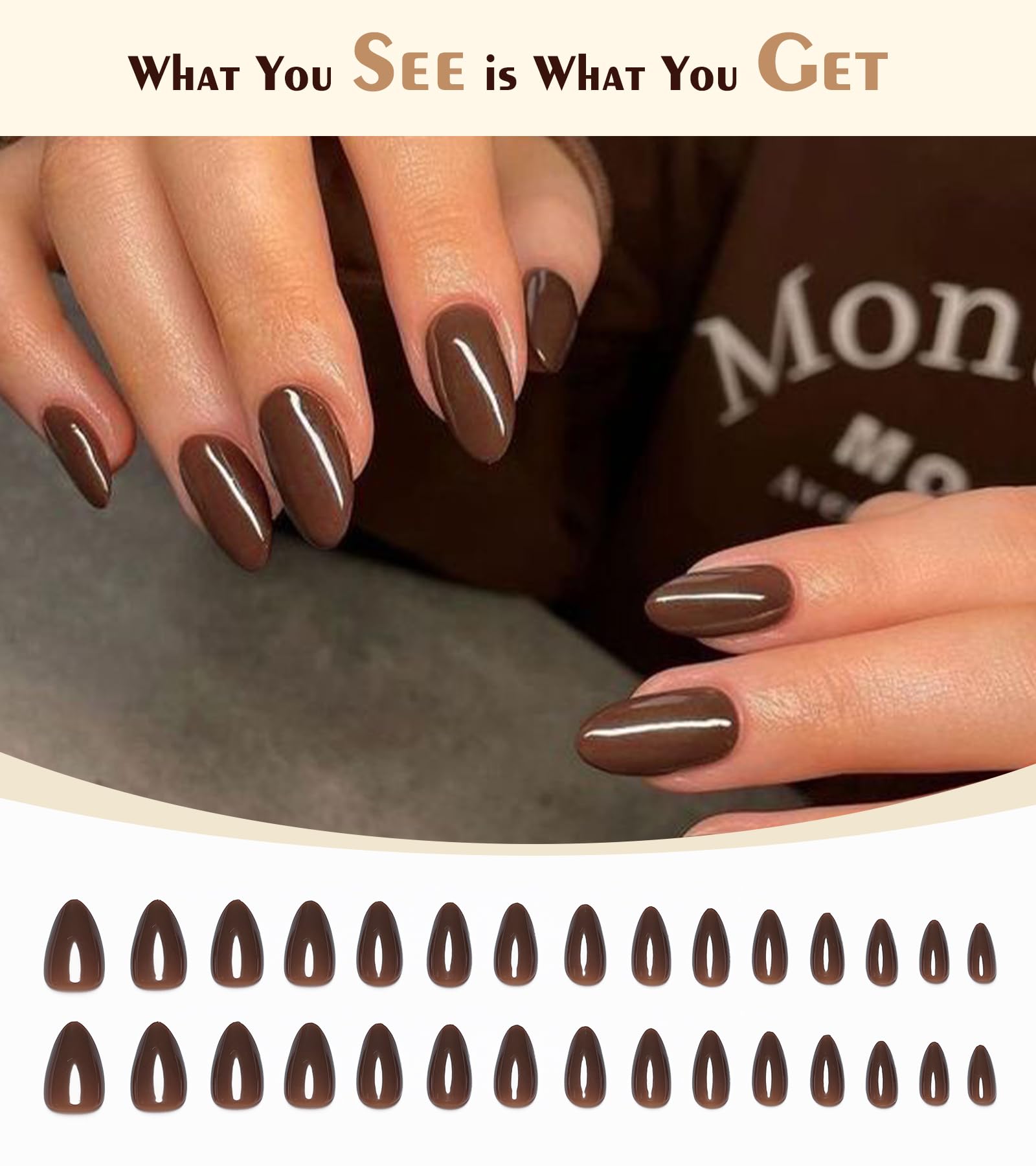 morily close-up of glossy almond nail design highlighting durable topcoat and shine