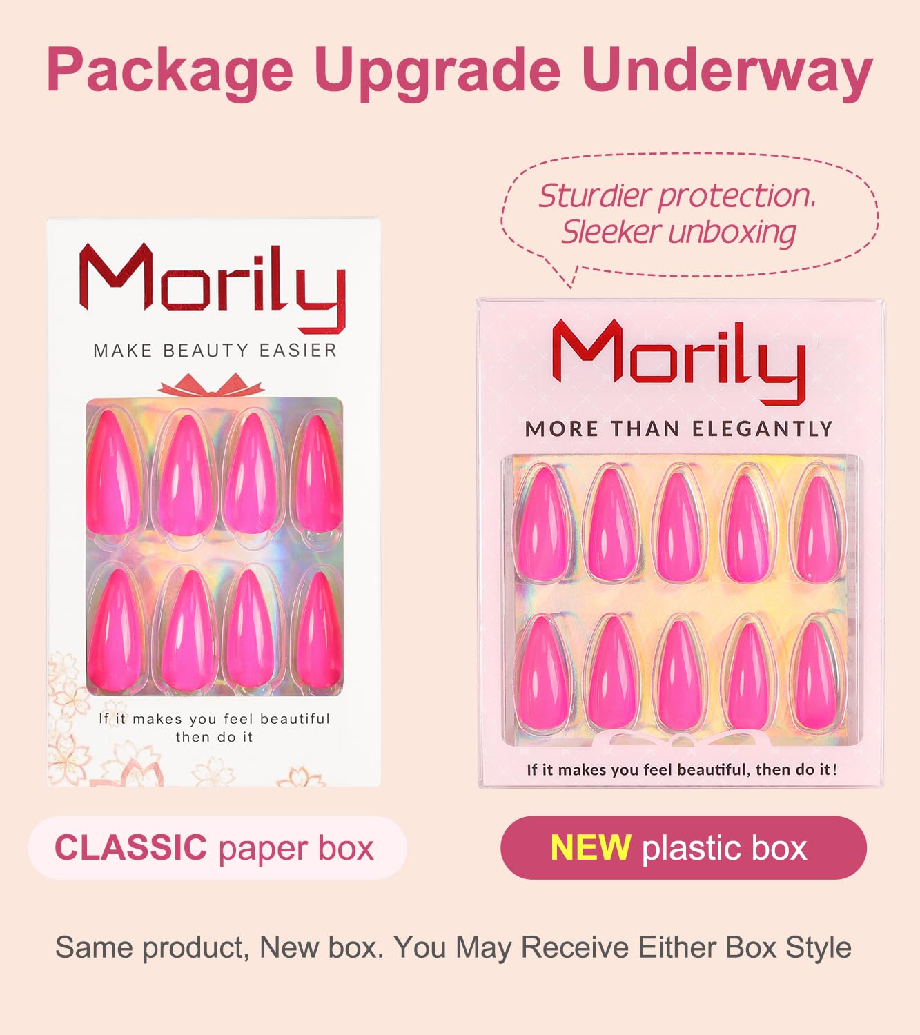 morily nails next to ruler for scale showing medium stiletto length and realistic sizing