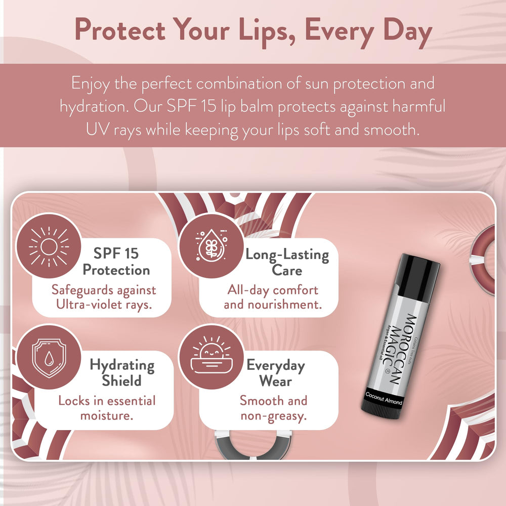 Moroccan Magic balm in summer setting protecting lips outdoors