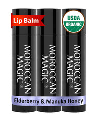 Moroccan Magic front packaging showing organic 3-pack and benefits