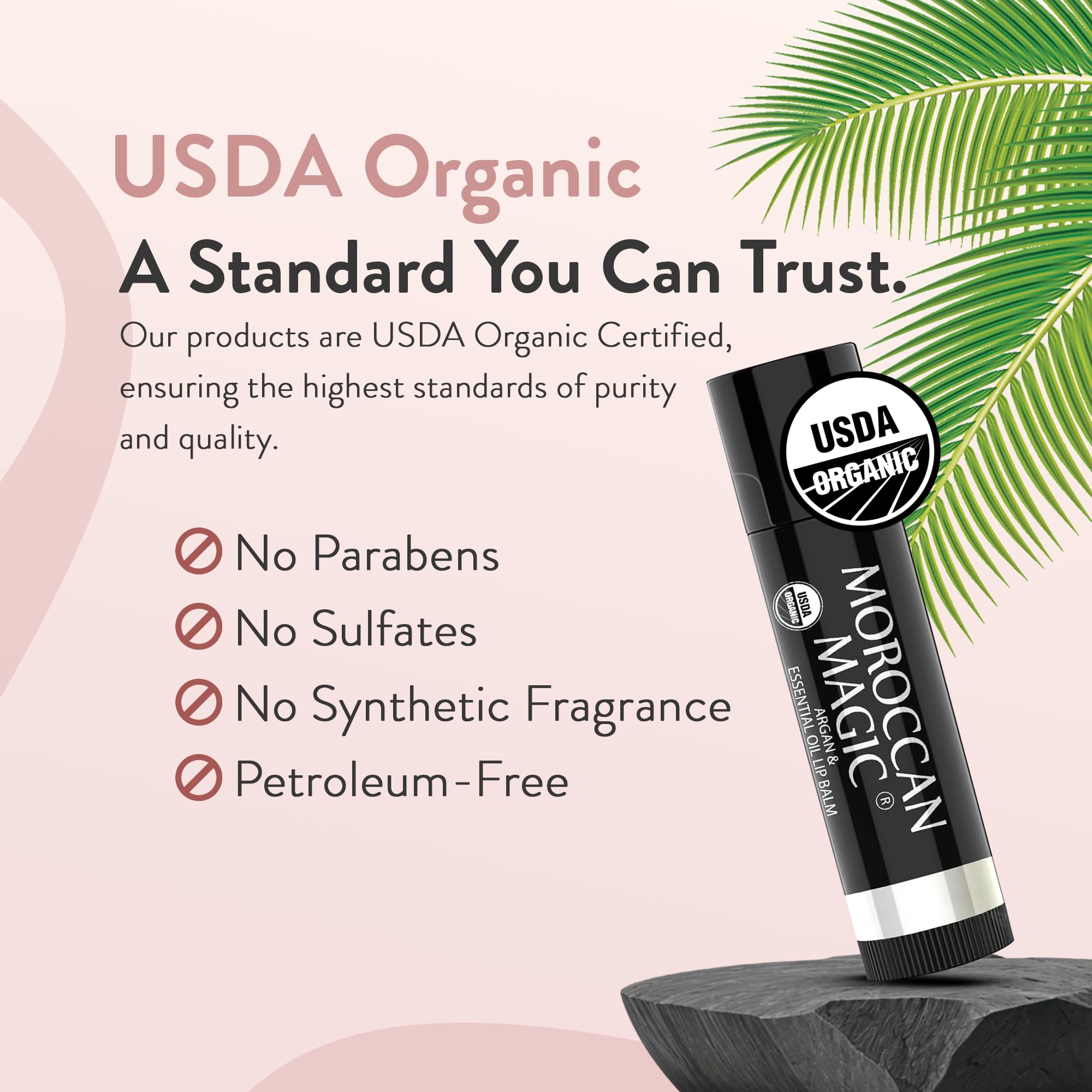 Moroccan Magic lemon thyme balm in lifestyle scene for fresh uplifting lip care