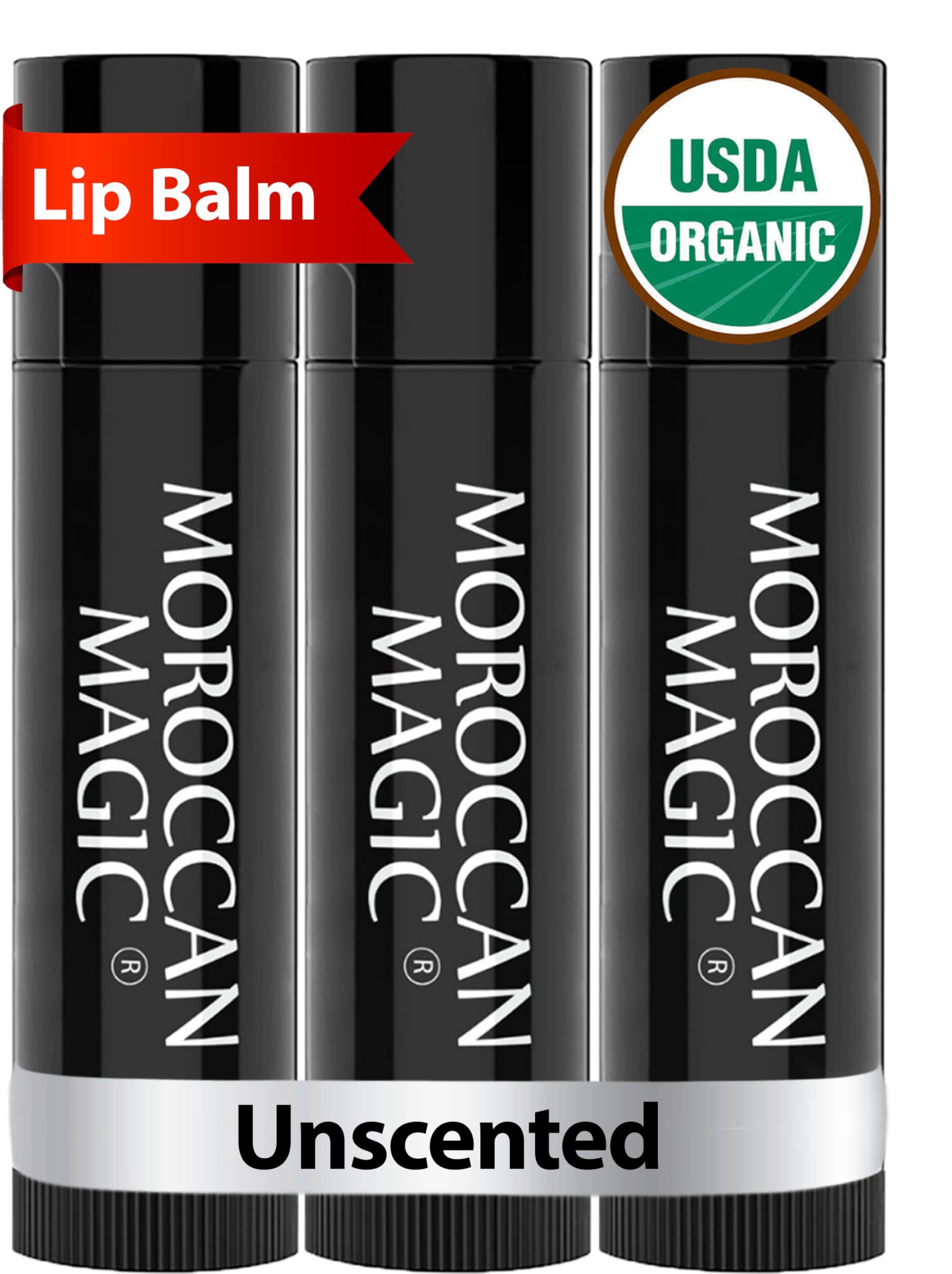 Moroccan Magic front packaging showing unscented three-pack and clean organic look