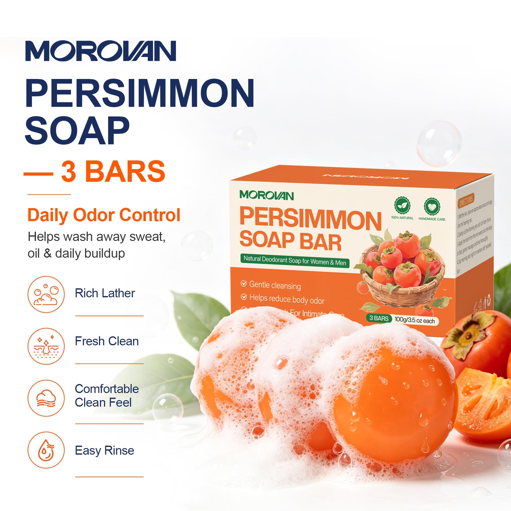 Morovan bar close-up displaying smooth edges and gentle cleansing texture