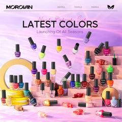 Morovan bottle close-up with brush demonstrating smooth application and even coverage benefit