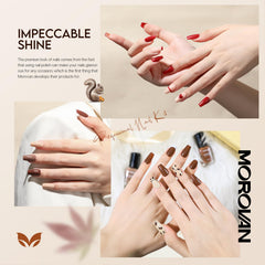 Morovan bottle close-up with brush showing smooth application benefit