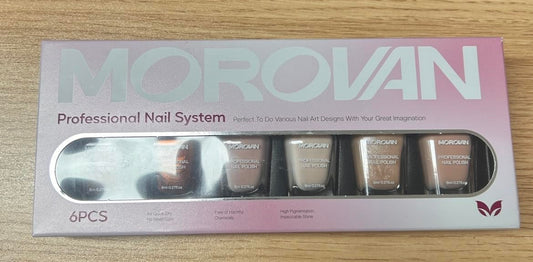 Morovan close-up bottle showing polish texture and glossy finish for smooth application