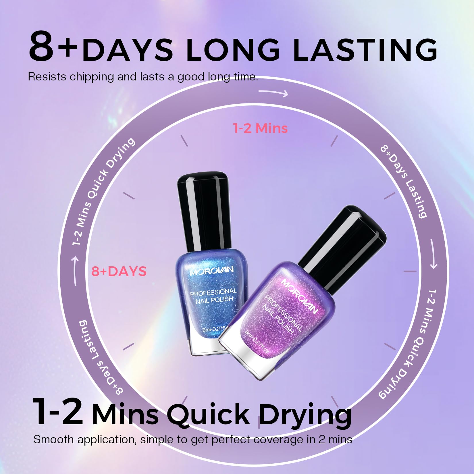 Morovan 150-degree angled brush detail for smooth, streak-free application