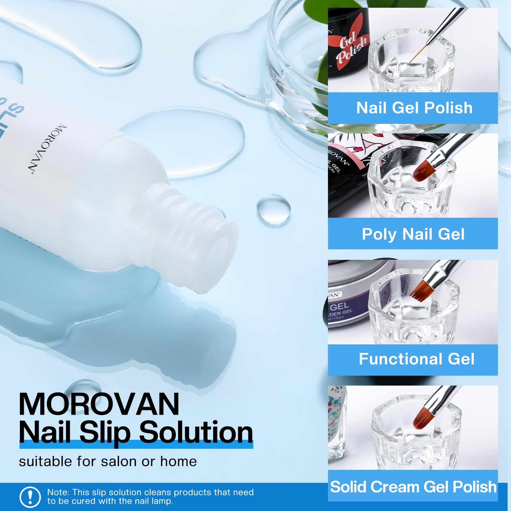 Morovan brush loaded with slip solution in hand to demonstrate smoother gel application