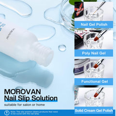 Morovan brush loaded with slip solution in hand to demonstrate smoother gel application