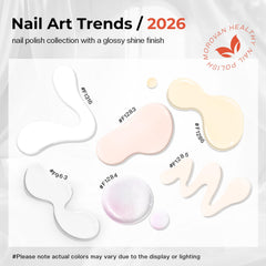 Morovan cream white nail on model demonstrating opaque two-coat coverage for polished look