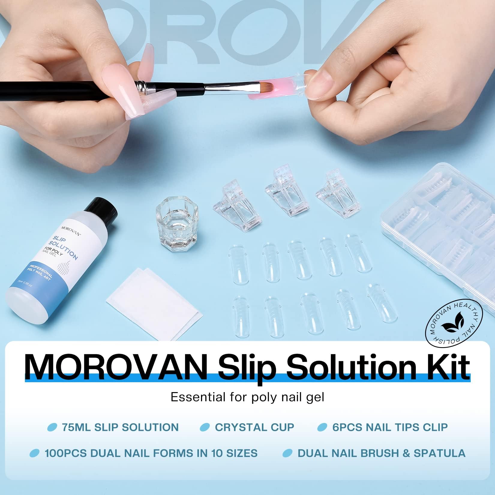 Morovan finished polished extensions showcasing smooth, streak-free result